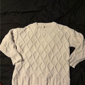 White Cable Knit Sweater